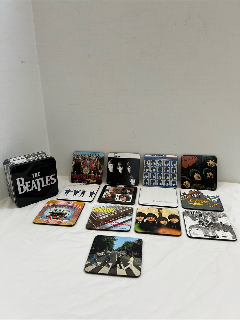 The Beatles Coasters 13 Album Covers In Tin Box 2010 John Paul Ringo George